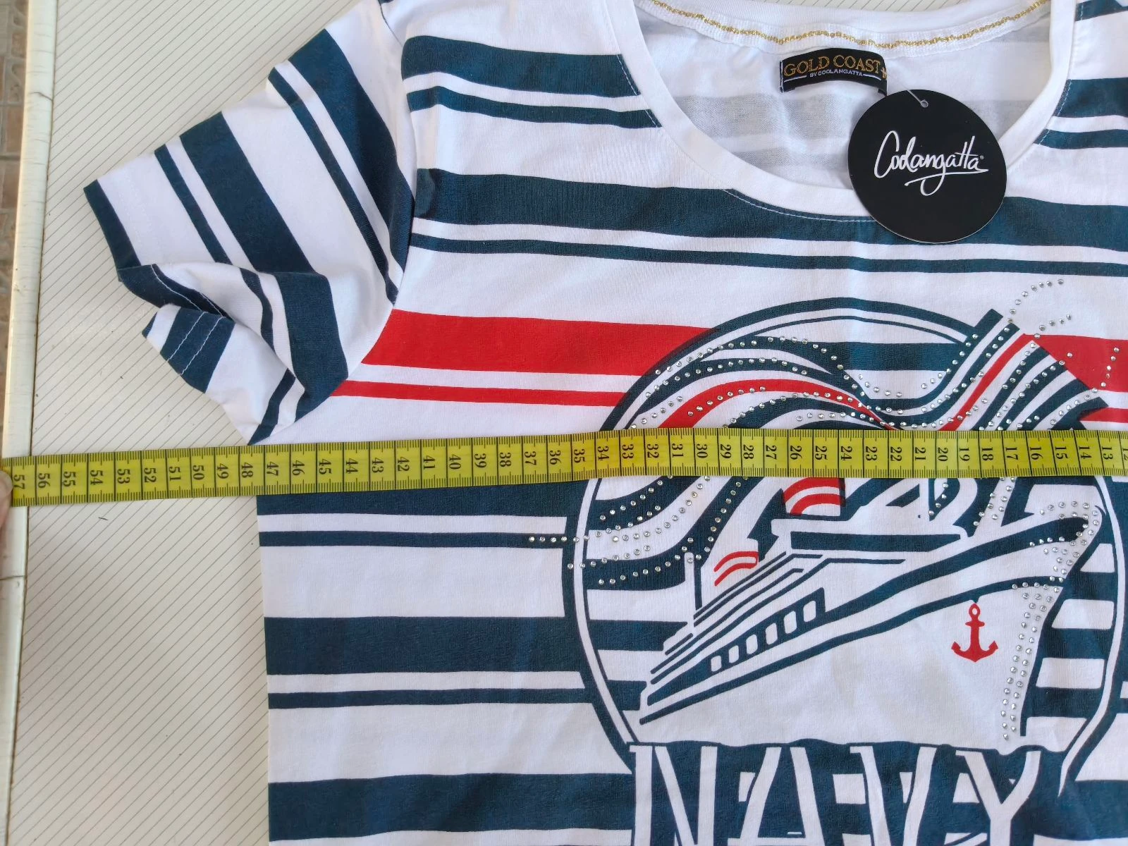 T-shirt Marinier à Rayures avec Imprimé Navy – photo 7